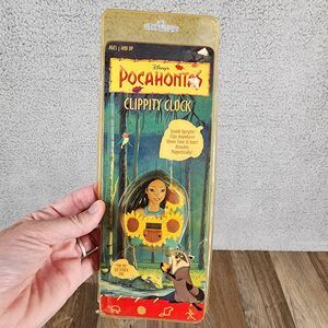 Vintage Disney 90s Pocahontas Sunflower Clippity Clock Untested Clip on Watch‎